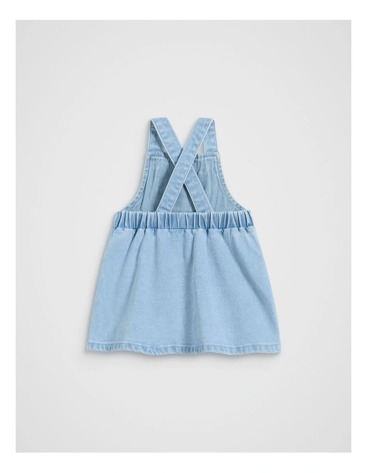 Core Logo Pinafore in Light Wash image 2