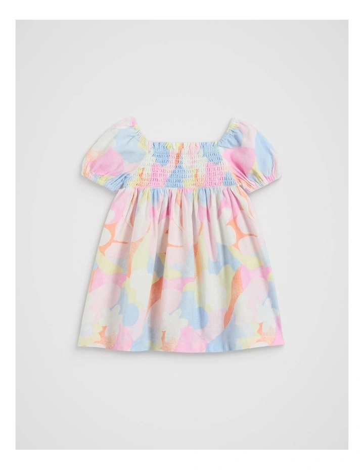 Abstract Floral Dress in Multi image 1