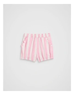 Stripe Scallop Bloomer in Candy Pink