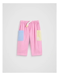 Colour Block Pant in Candy Pink