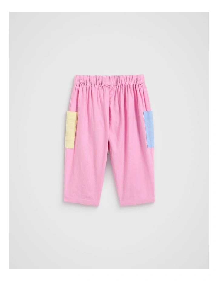 Colour Block Pant in Candy Pink image 2