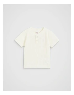 Core Waffle Henley in Canvas