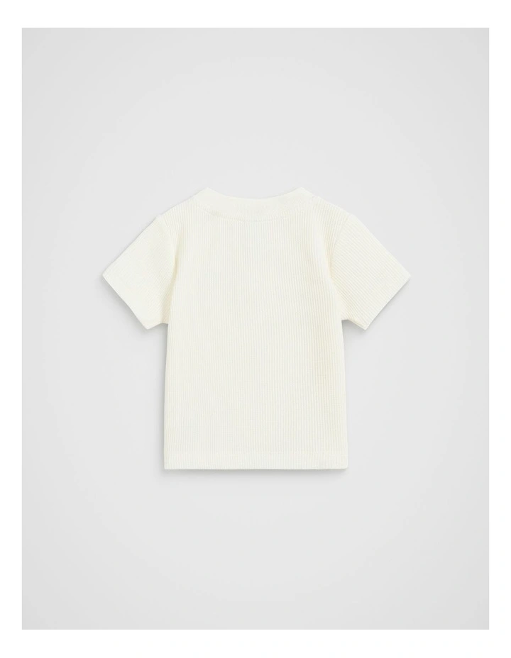 Core Waffle Henley in Canvas image 2