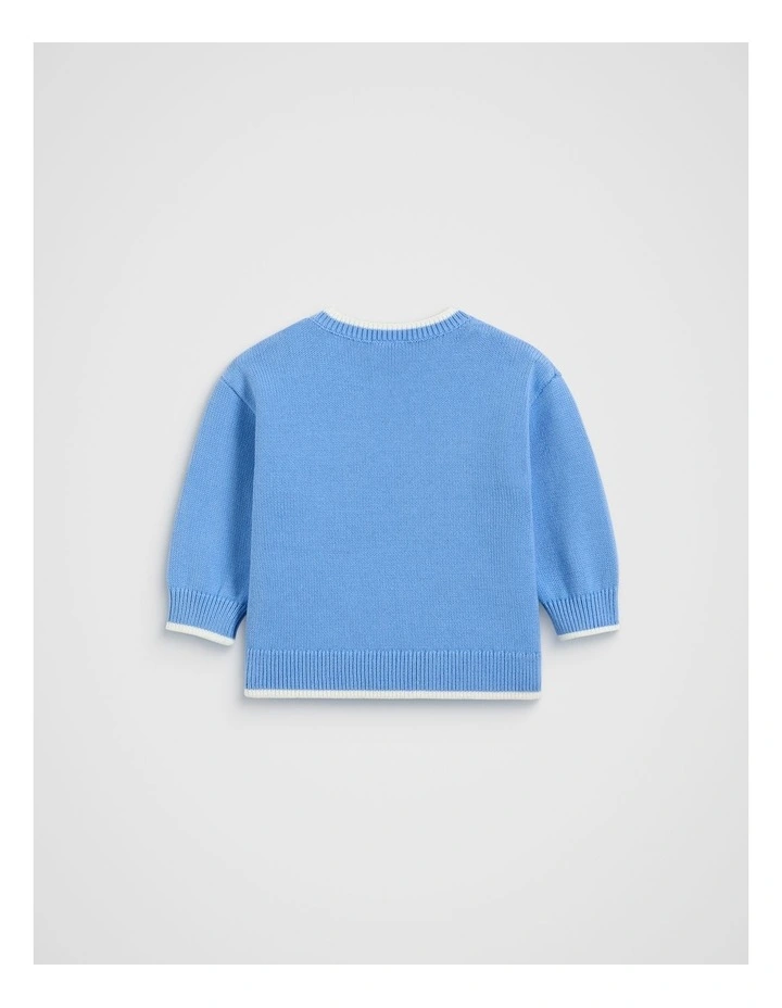 Logo Knit Sweater in Celestial Blue image 2