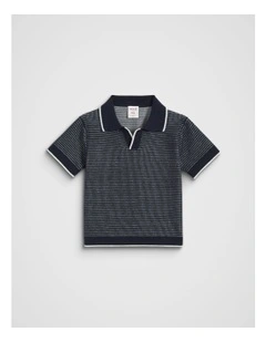 Knit Polo in Midnight Blue