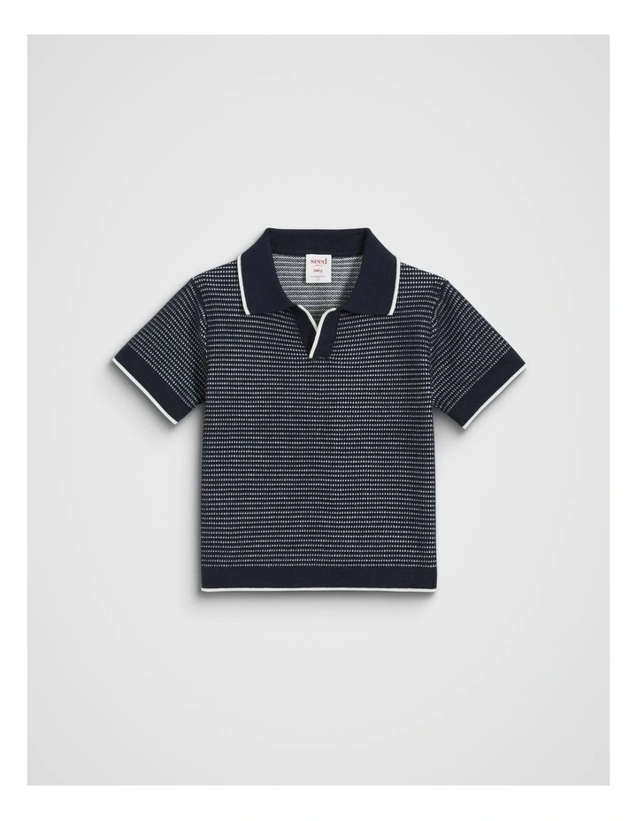 Knit Polo in Midnight Blue image 1