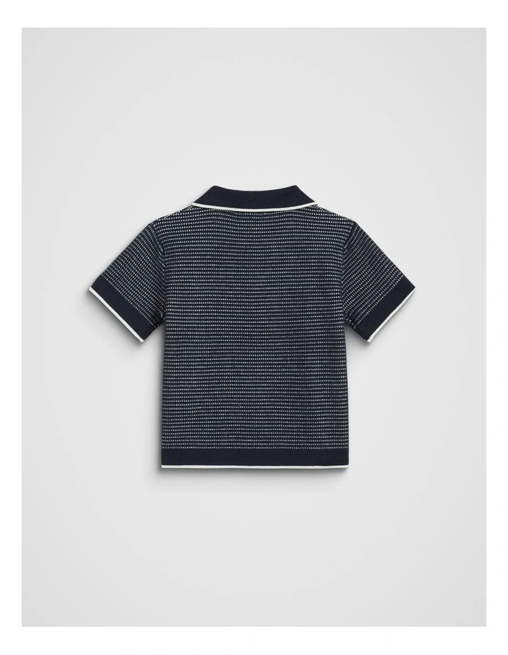 Knit Polo in Midnight Blue image 2
