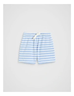 Loose Fit Rib Short in Luna Blue