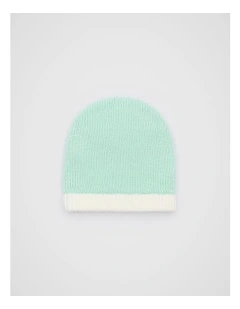 Colourblock Knit Beanie in Mint
