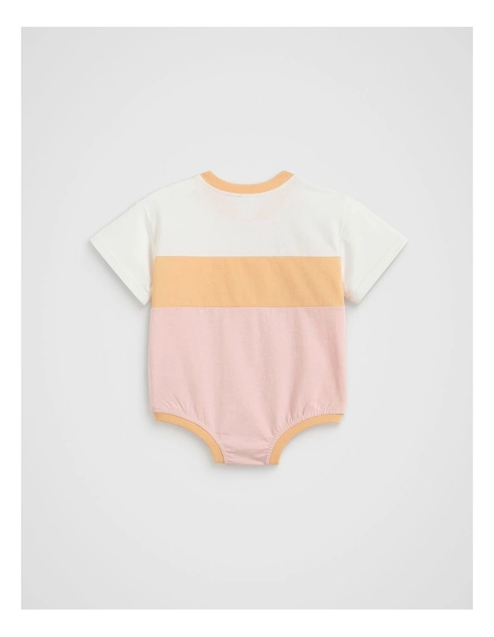 Spliced Logo Oversized Bodysuit in Pretty Pink image 2