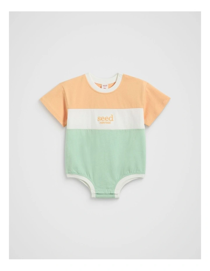 Spliced Logo Oversized Bodysuit in Multi image 1
