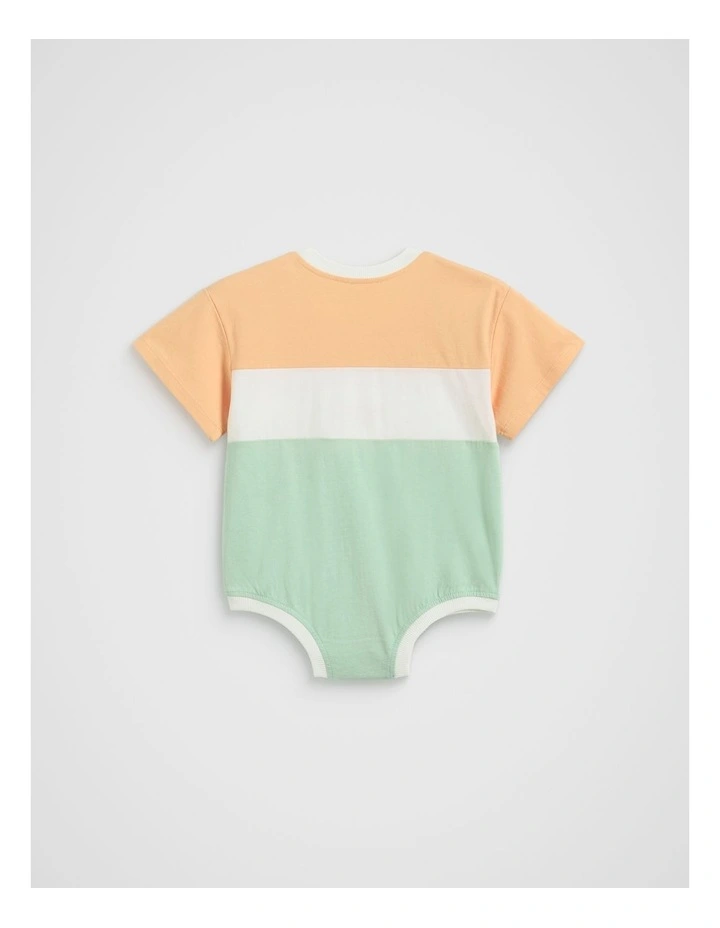 Spliced Logo Oversized Bodysuit in Multi image 2