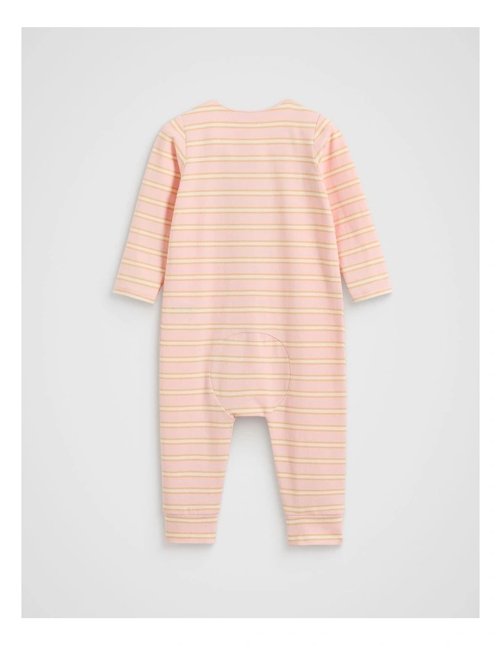 Stripe Logo Zipsuit in Pretty Pink image 2