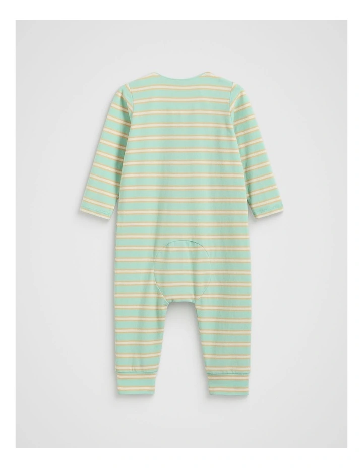 Stripe Logo Zipsuit in Mint image 2