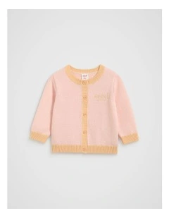 Colourblock Knit Cardigan in Pretty Pink