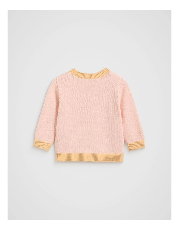 Colourblock Knit Cardigan in Pretty Pink image 2