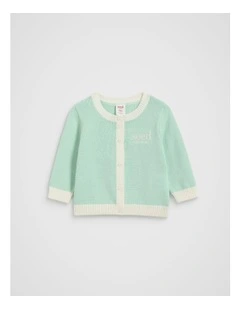 Colourblock Knit Cardigan in Mint