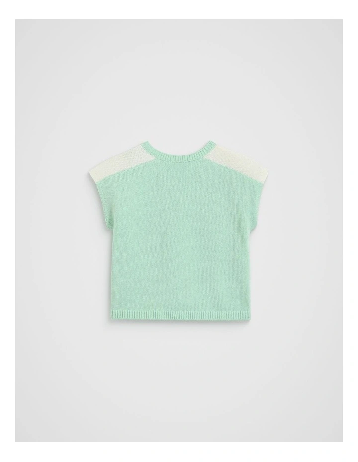 Spliced Logo Knit Tee in Mint image 2