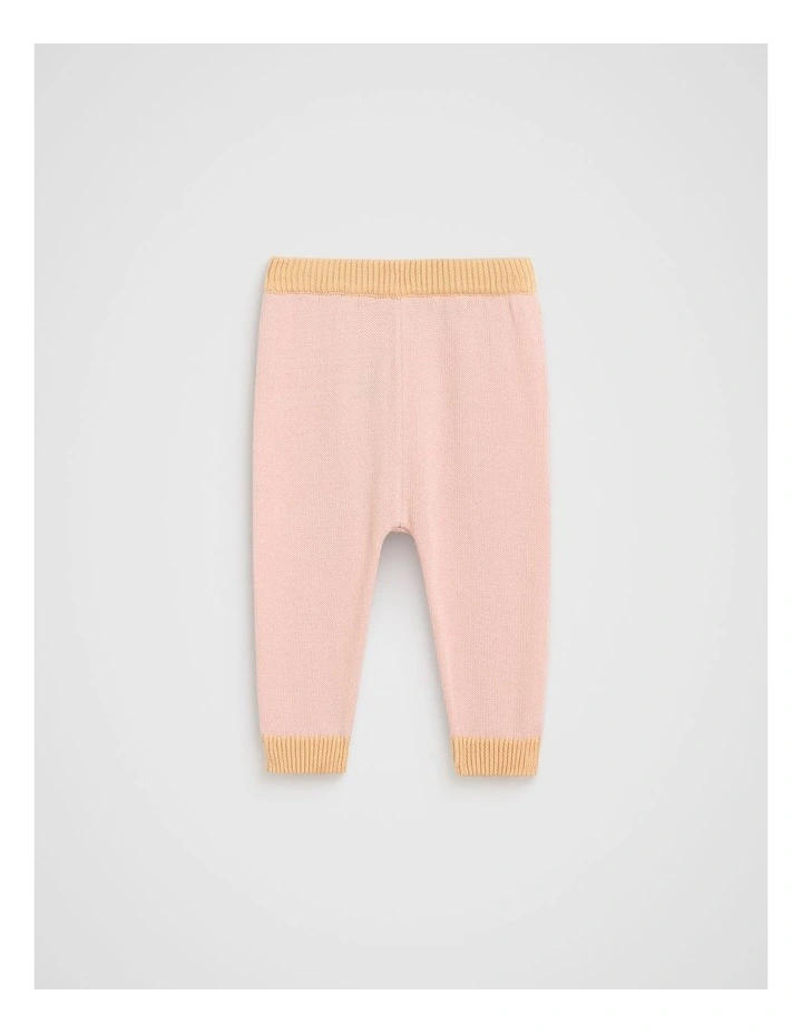 Colourblock Knit Legging in Pretty Pink image 1