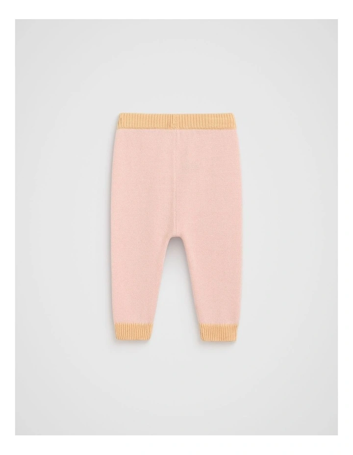 Colourblock Knit Legging in Pretty Pink image 2