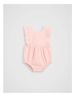 Spot Frill Romper in Pretty Pink