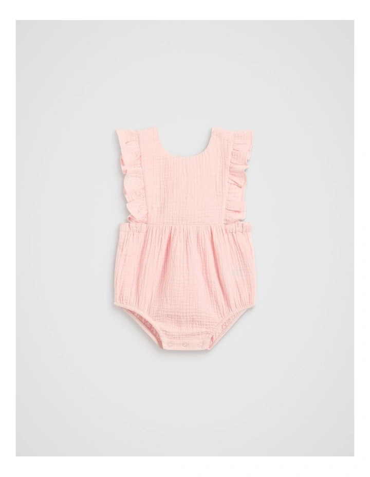 Spot Frill Romper in Pretty Pink image 1