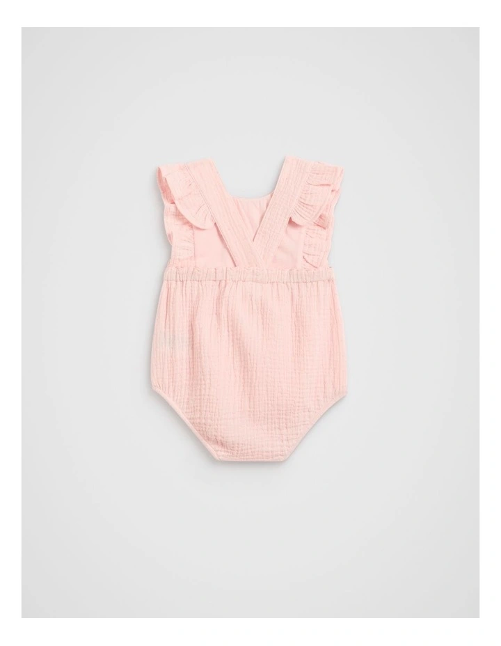 Spot Frill Romper in Pretty Pink image 2