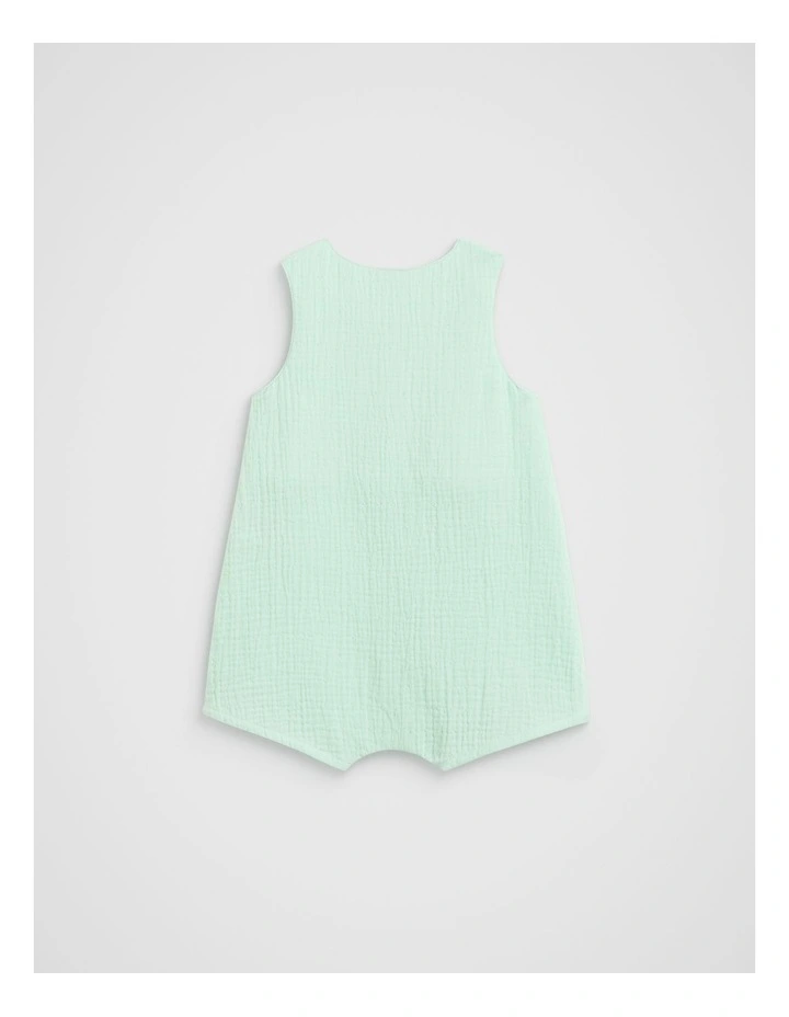 Spot Pocket Romper in Mint image 2
