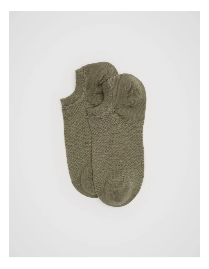 Mini Waffle Sneaker Sock in Olive Leaf image 1