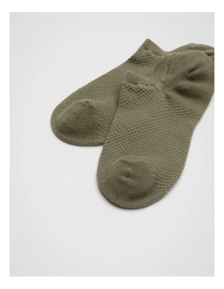 Mini Waffle Sneaker Sock in Olive Leaf image 2