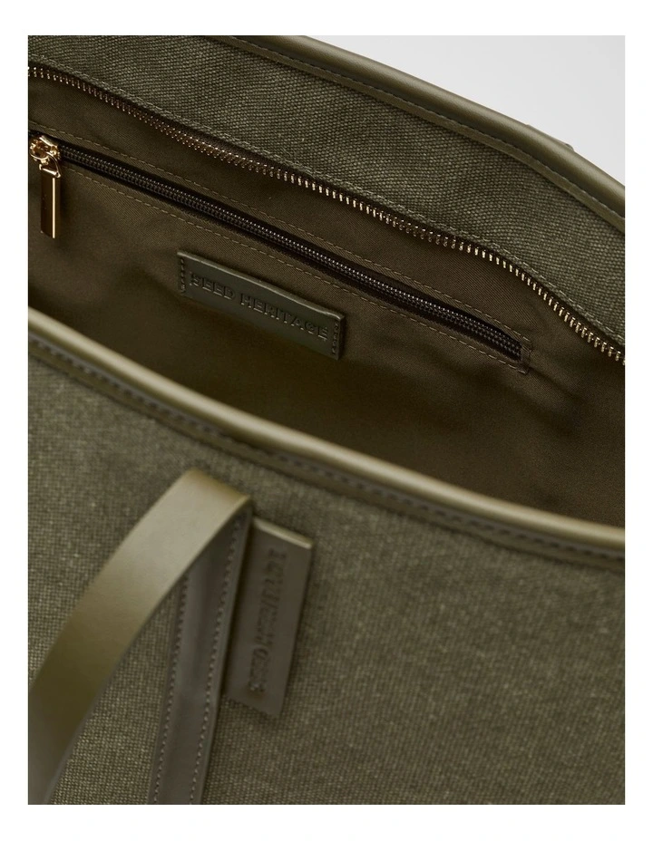 Trim Detail Tote Bag in Olive Leaf image 4