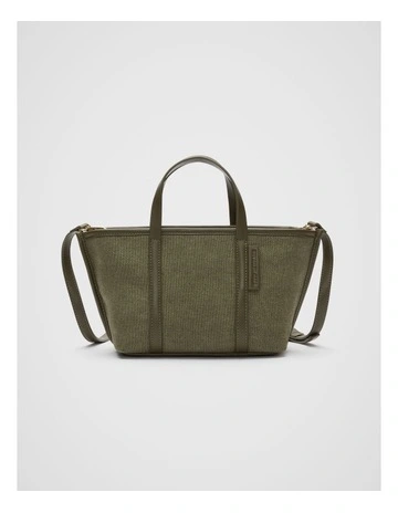Trim Detail Mini Tote Bag in Olive Leaf