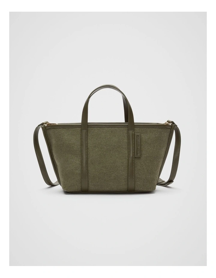 Trim Detail Mini Tote Bag in Olive Leaf image 1