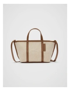 Trim Detail Mini Tote Bag in Deep Tan