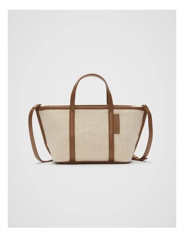 Trim Detail Mini Tote Bag in Deep Tan