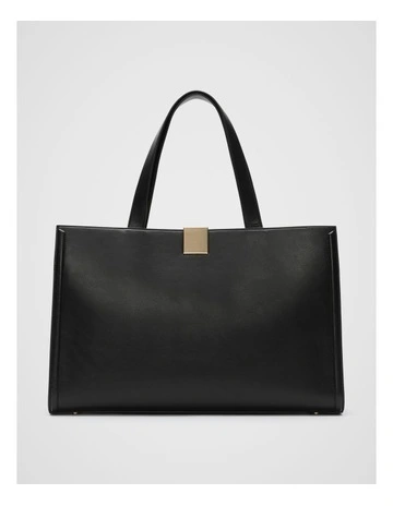 Hardware Detail Work Tote Bag in Black