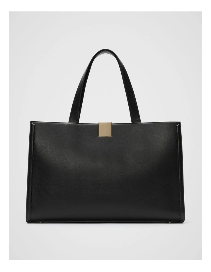 Hardware Detail Work Tote Bag in Black image 1