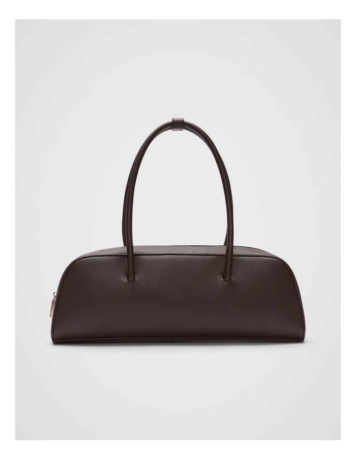 Structured Shoulder Bag in Chocolate image 1