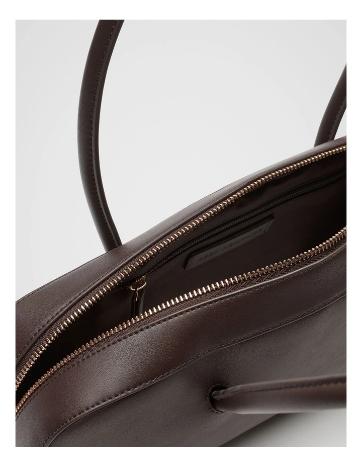 Structured Shoulder Bag in Chocolate image 4