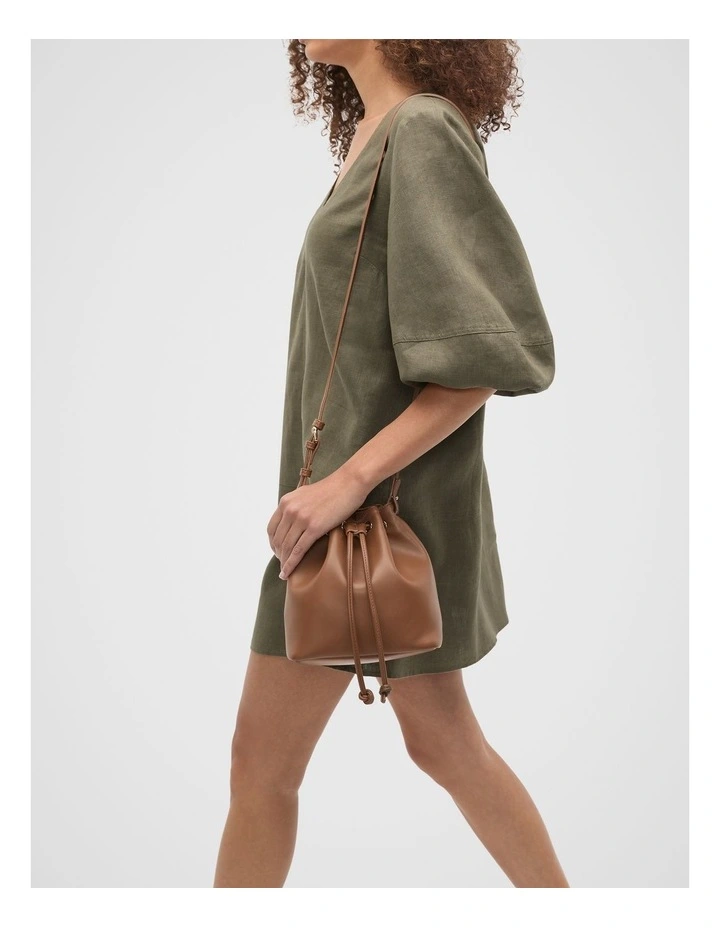 Ring Detail Crossbody Bag in Deep Tan image 2