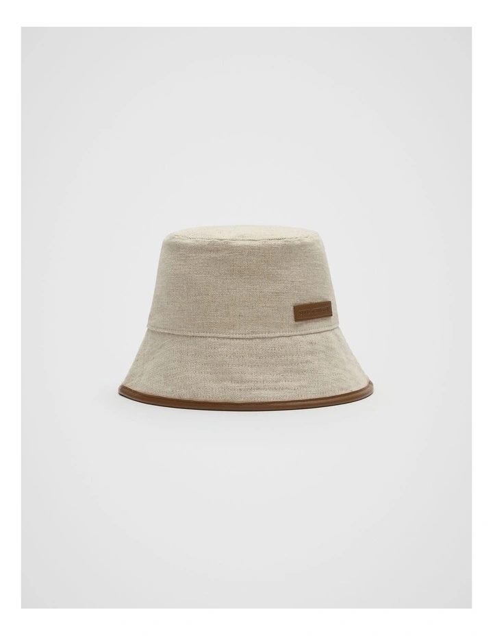 Trim Detail Bucket Hat in Deep Tan image 1