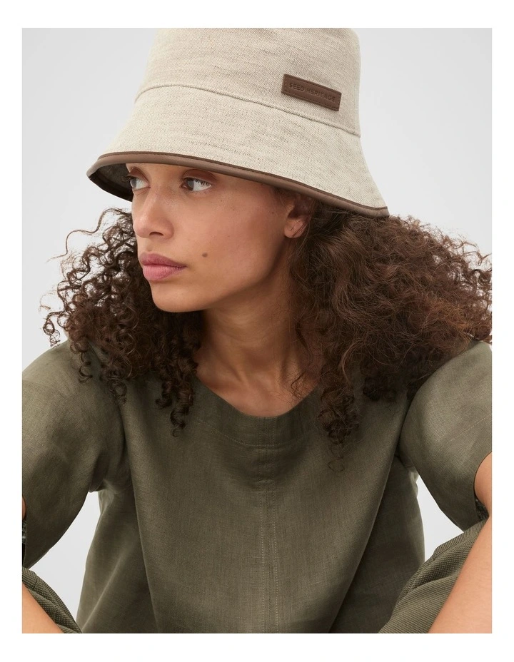 Trim Detail Bucket Hat in Deep Tan image 2