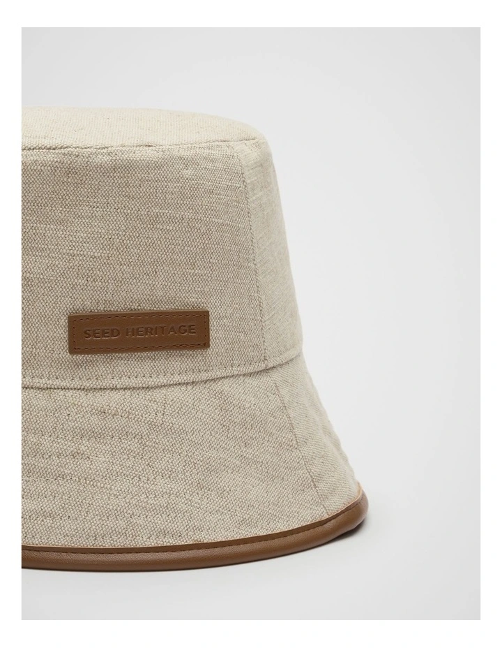 Trim Detail Bucket Hat in Deep Tan image 3