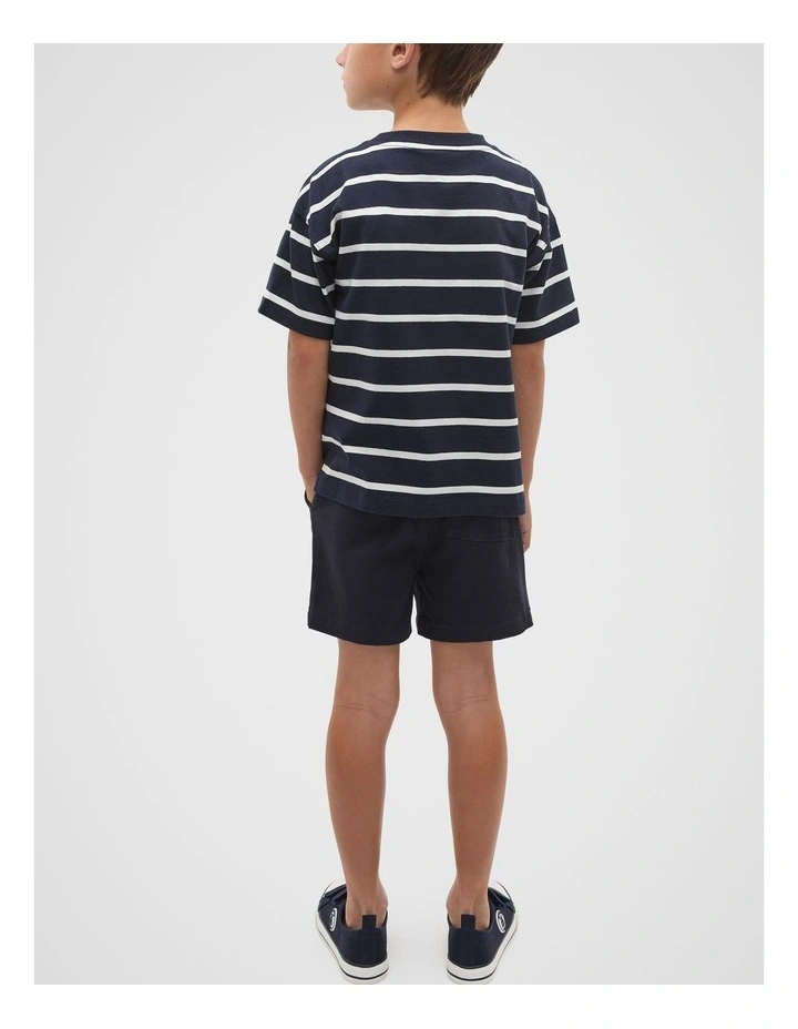 Stripe Logo Tee in Midnight Blue image 2