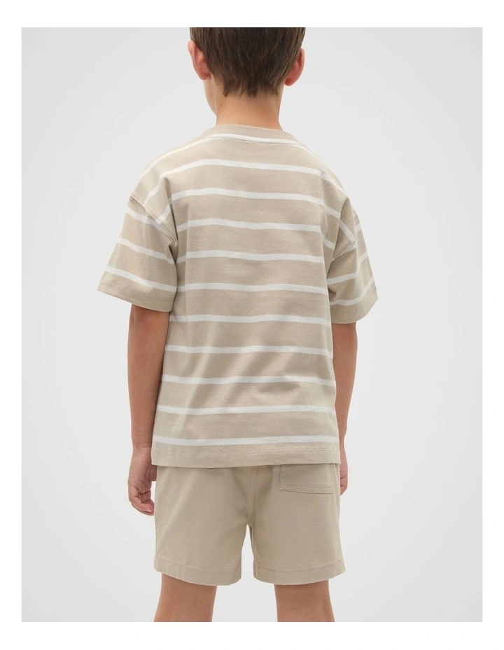 Stripe Logo Tee in Cool Stone image 2