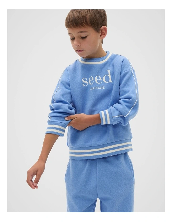 Core Logo Sweat Top in Celestial Blue image 1