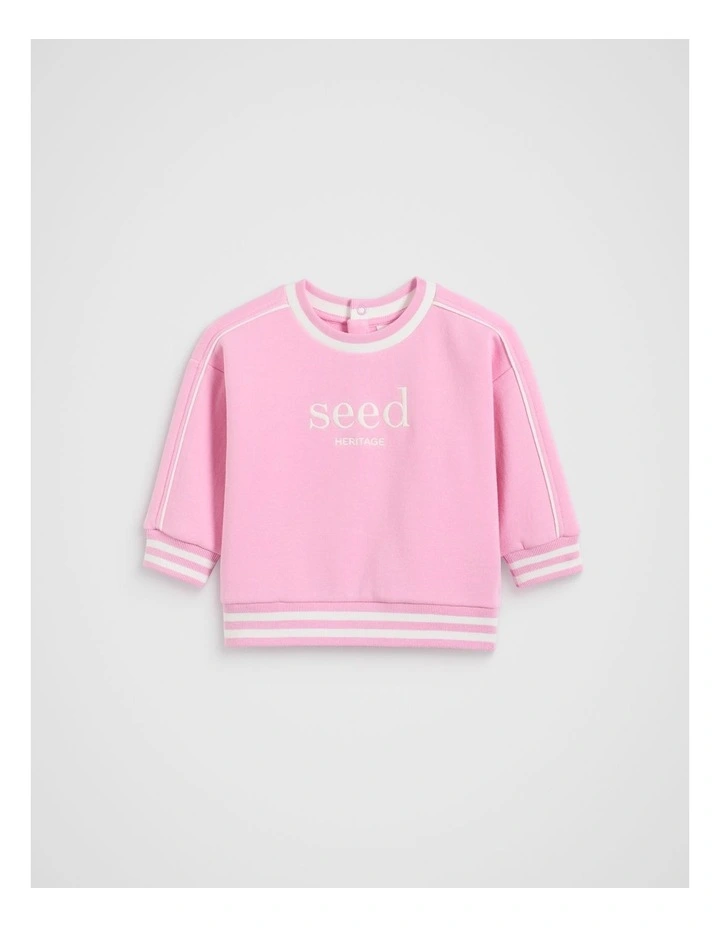 Core Logo Sweat in Pink image 1
