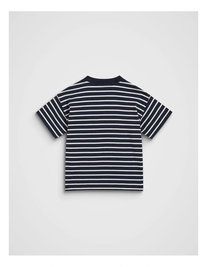 Core Stripe Logo Tee in Midnight Blue image 2