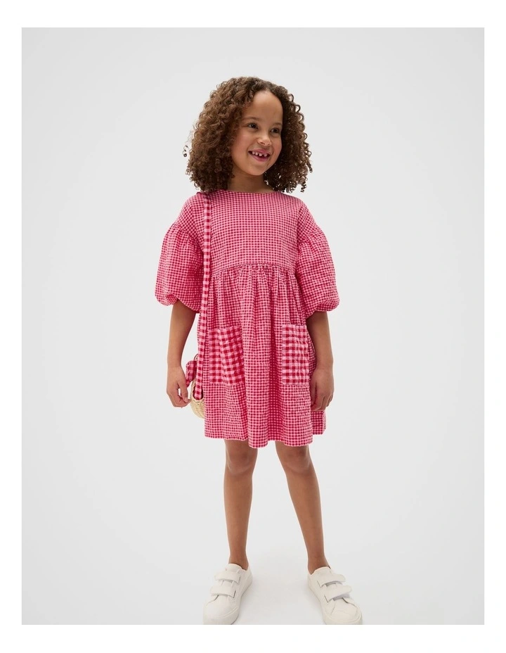 Gingham Dress in Pink image 1
