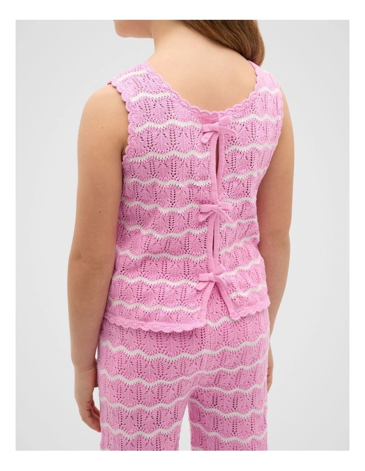 Crochet Top in Candy Pink image 2